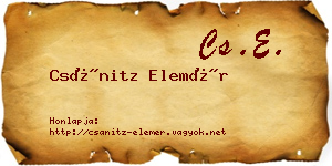 Csánitz Elemér névjegykártya